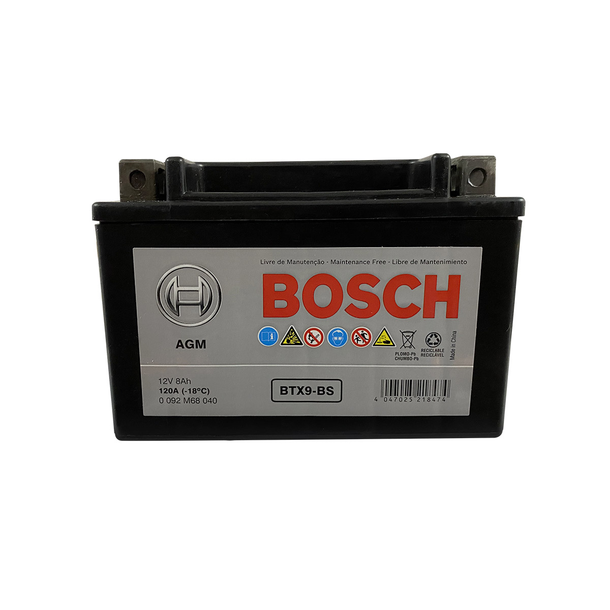 Batería de Moto 12V 10Ah Positivo Izquierdo M6 Bosch 39BT12B-BS